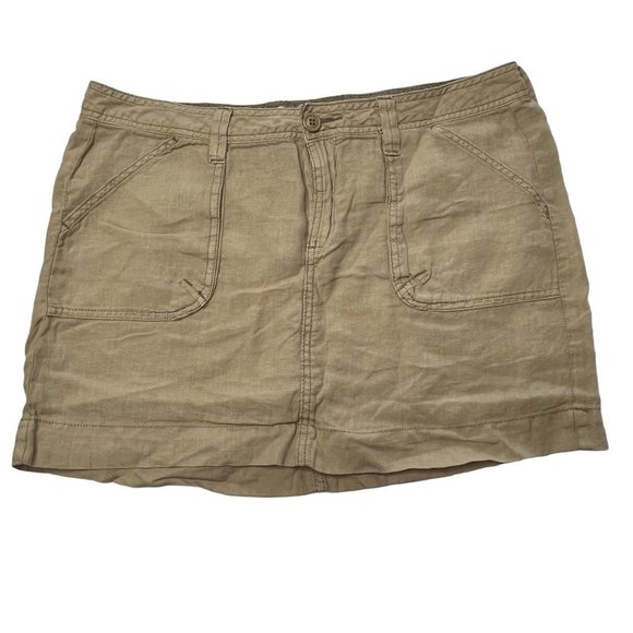 Lucky Brand Dresses & Skirts - Lucky Brand 100% Linen Khaki Mini Skirt Size 10/ 30